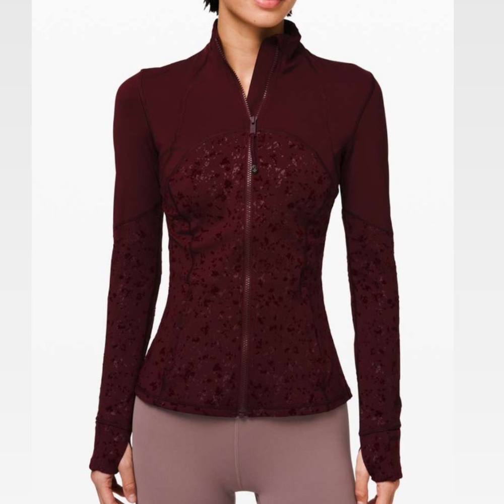 Lululemon Define Jacket Speckle Shine in Garnet